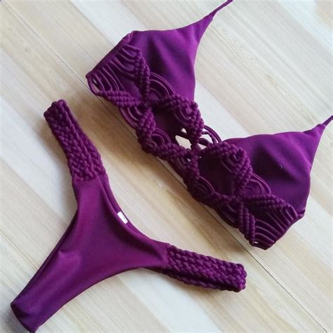 2020 Women Sex Crochet Micro Bikini Set Swimsuit Bathing