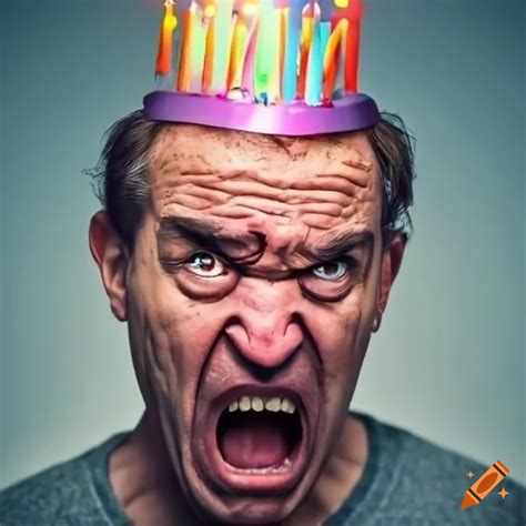 Man Expressing Anger On His Birthday