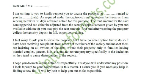 write letters  notice letter  landlord  tenant  vacate