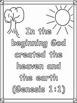 Coloring Creation Genesis Verse Procoloring 聖書 sketch template