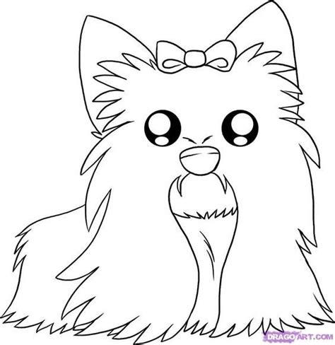 yorkie poo coloring pages coloring yorkie puppy dog terrier drawing