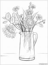 Bouquet Flowers Pages Coloring Color Flower Printable sketch template