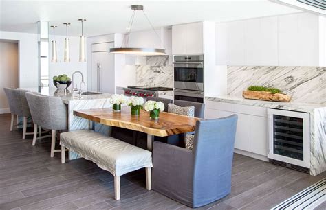 kitchen island  integrated dining table
