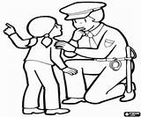 Police Coloring Helping Pages Children Action sketch template