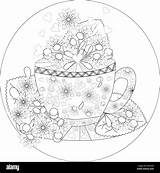 Erwachsene Teatime Mandala Alamy Zentangle sketch template