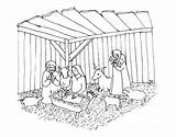 Crib Christmas Colouring Coloring Pages Template Sketch sketch template