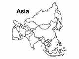 Asia Coloring Pages Map Getdrawings Continent sketch template