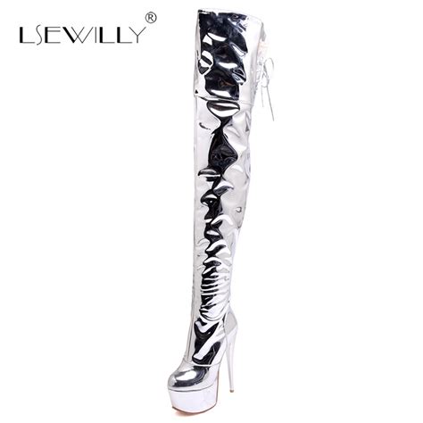 buy lsewilly new pole dancing boots bright patent