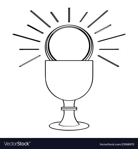 outline   chalice   host royalty  vector image