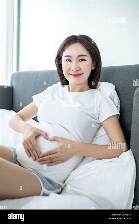 Pregnancy Love People And Expectation Concept Happy Pregnant Asian