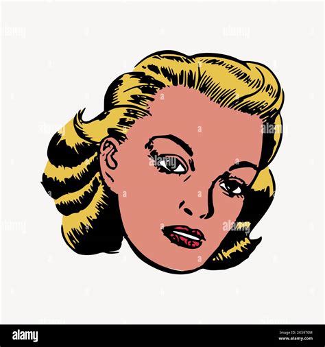 Retro Blonde Woman Collage Element Vector Stock Vector Image And Art Alamy