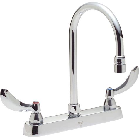 delta commercial  handle kitchen faucet  chrome  lever blade handles   home depot