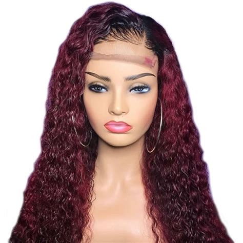 shumeida curly lace front wig bleached knots glueless lace front red ombre human hair wigs pre