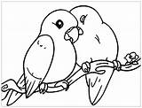 Lovebirds sketch template