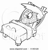 Sick Boy Bed Measles Clipart Cartoon Coloring Resting Vector Toonaday Outlined Ron Leishman Royalty Djart Sitting sketch template