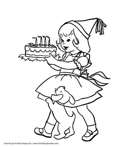 birthday coloring pages  birthday cake party coloring activity