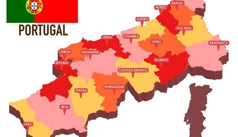 Mapa De Portugal Político Portugal E Espanha Cidades E