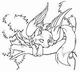 Winged Cute Wings Demon Colouring Lineart Kitsune Drawing 비즈 Mythical Getcolorings 전문점 아트 공예 sketch template