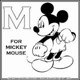 Mouse Mickey Coloring Pages Alphabet Printable Step Easy Kids Colouring sketch template