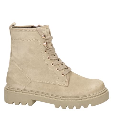 nelson veterboots voor dames beige shoemixxnl