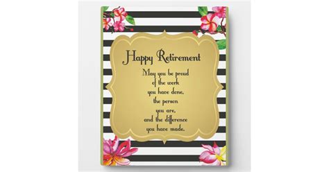 happy retirement quote farewell gift plaque zazzlecom