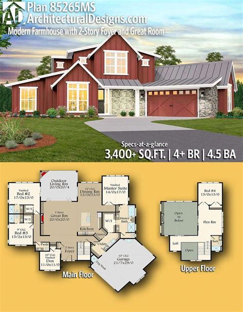 introducing architectural designs modern farmhouse plan ms   bedrooms  full baths