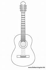 Guitar Outline Acoustic Coloring Pages Template Google Musical Patterns Clipart Search Printable Templates Clip Colouring Instrument Guitars Flashcard Guitarra Cake sketch template