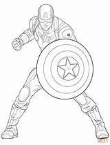 Coloring Avengers America Captain Pages Printable Drawing sketch template