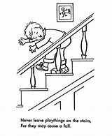 Safety Coloring Pages Stair Stairs Kids Child Drawing Printable Learning Toys Steps Drawings Print sketch template