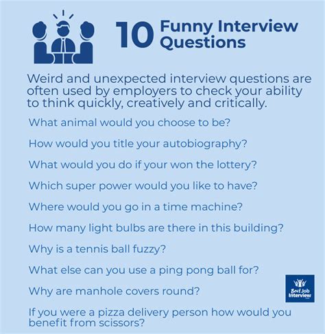 fun interview questions employers