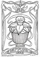 Coloring Pages Cookbook Adult Adults Color Bored Colouring Getdrawings Drawing Cake Bake Fantasy Book Icolor Cupcakes Cup Auswählen Pinnwand Cupcake sketch template