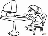 Coloring Pages Computer Technology Kids Color Playing Boy Keyboard Printable Little Child Getcolorings Games Online Popular sketch template