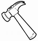 Hammer Outline Clipart sketch template