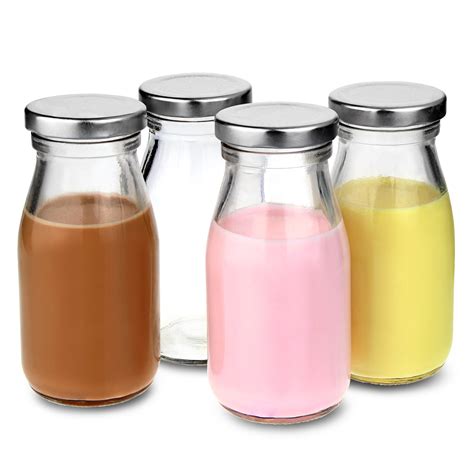 mini milk bottles  lids oz ml