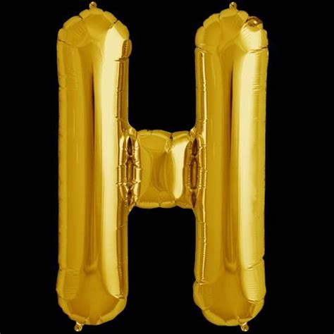 Gold Letter H Foil Balloon Partytime