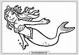 Sirena Colorear Nadando Sirenas Rincondibujos Entradas Navegación sketch template