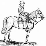 Coloring Pages Horse Rocks Cowboy sketch template