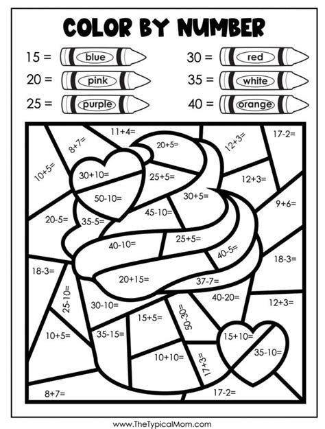 grade coloring pages math print