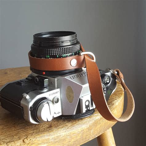 personalised leather camera wrist strap  hyde wares notonthehighstreetcom