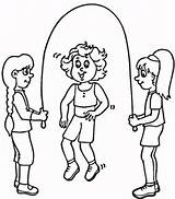 Rope Jump Skipping Coloring Playing Pages Kids Children Printable Clipart Jumping Colouring Color Para Colorir Sandbox Drawing Physical Education Crianças sketch template