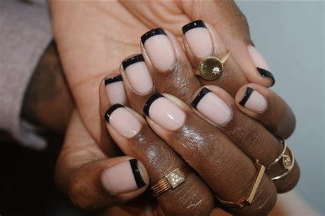 black french manicure  home