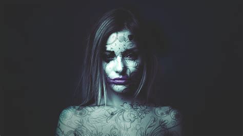 women model photoshop abstract tattoo portrait