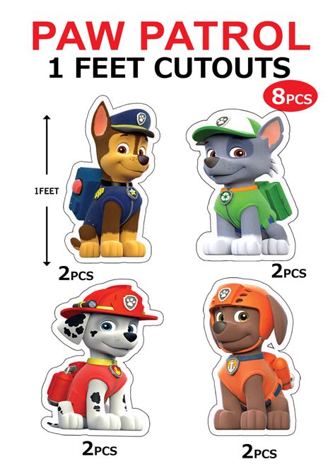 paw patrol cutouts ft  pcs