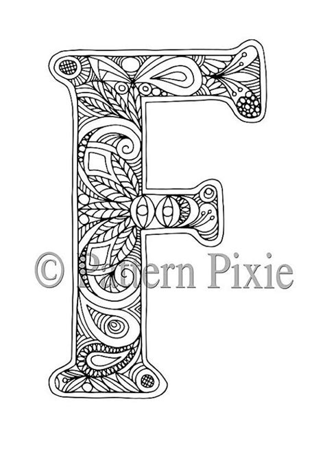 alphabet colouring page  adults colouring page  digital etsy
