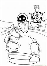Coloring Pages Captain Wall Eva Printable Walle Warning Color Cartoons sketch template