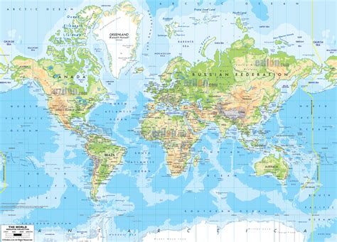 physical  geographical map   world ezilon maps
