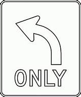 Coloring Pages Traffic Signs Turn Left Only Outline Safety Road Sign Clipart Etc Printable Usf Edu Sheets Kids Popular Related sketch template
