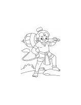 Hanuman Coloring Drawing Happy Baby sketch template