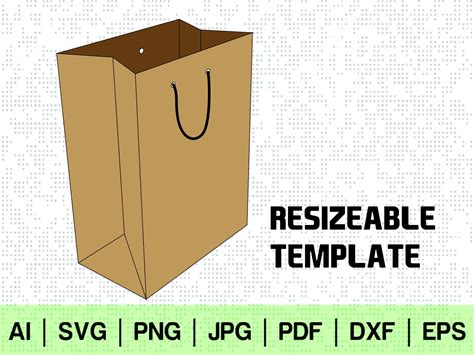 gift bag template svg box design shape cricut instant  etsy