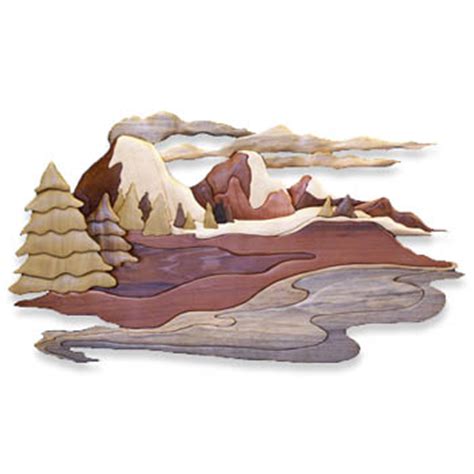 mountain scene intarsia pattern workshop supply